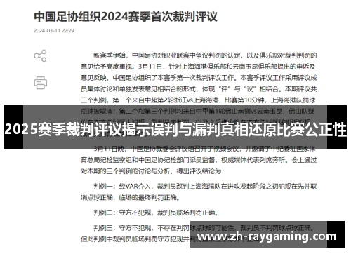 2025赛季裁判评议揭示误判与漏判真相还原比赛公正性